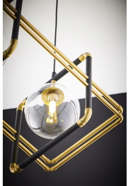Jupiter 2029 - Luster na lanku FIORI 2xG9/10W/230V čierna/zlatá/číra