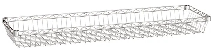 Drôtený policový kôš, chrómovaný, 1200 x 350 mm