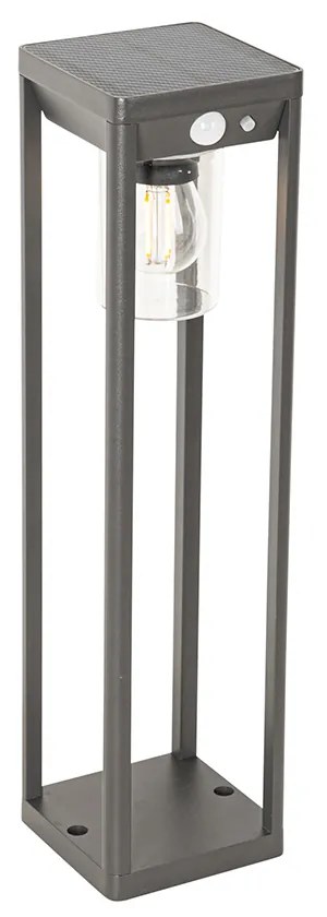 Vonkajšia stojaca lampa tmavosivá 40 cm vrátane LED a stmievateľného svetla na solár - Sonne