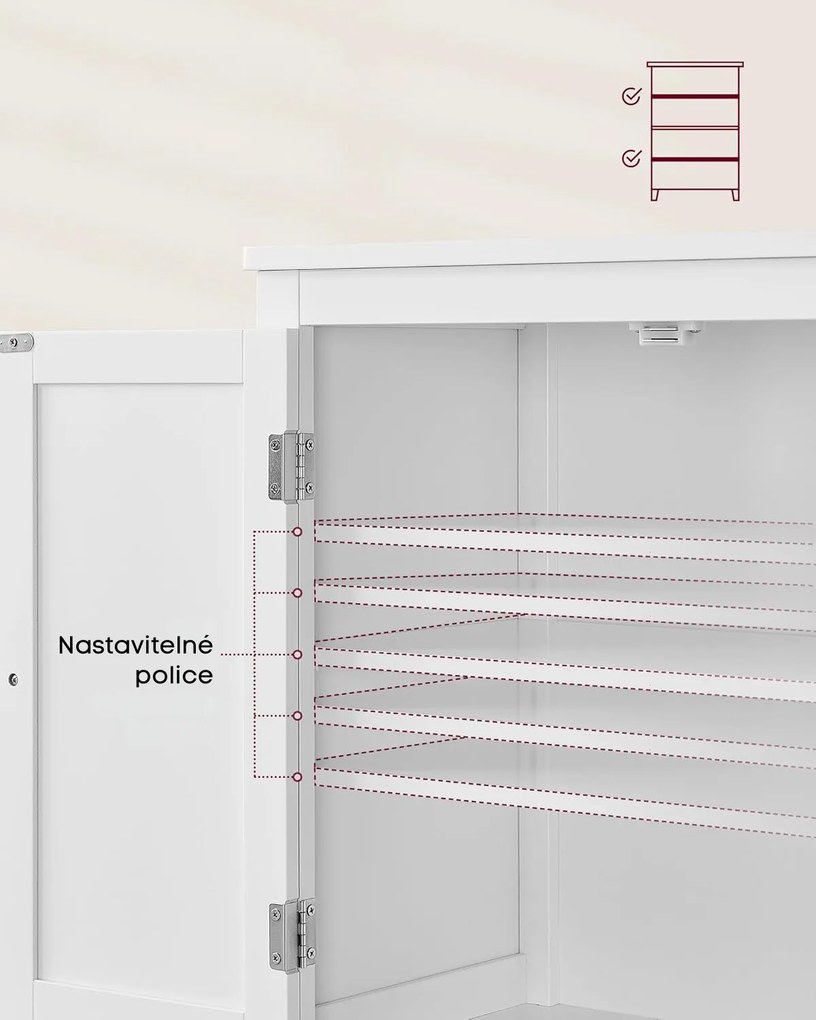 Kúpeľňová skrinka VASAGLE SWEDE biela