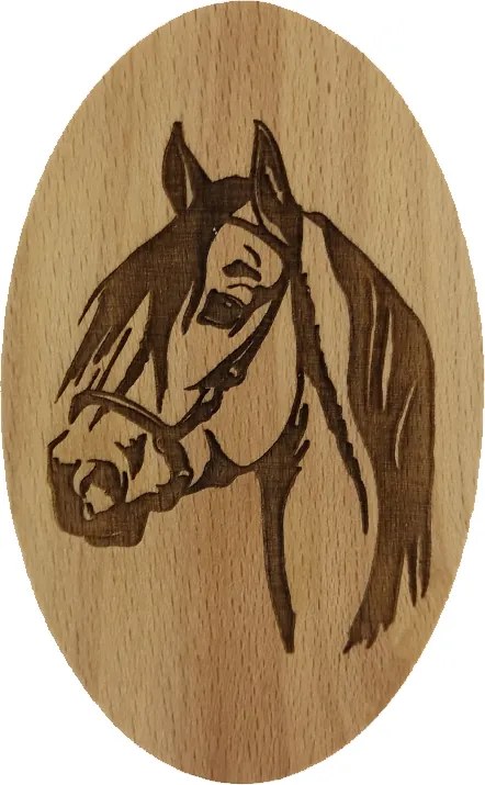 AMADEA Drevená krabička oválna kôň, masívne drevo, 10 cm, český výrobok
