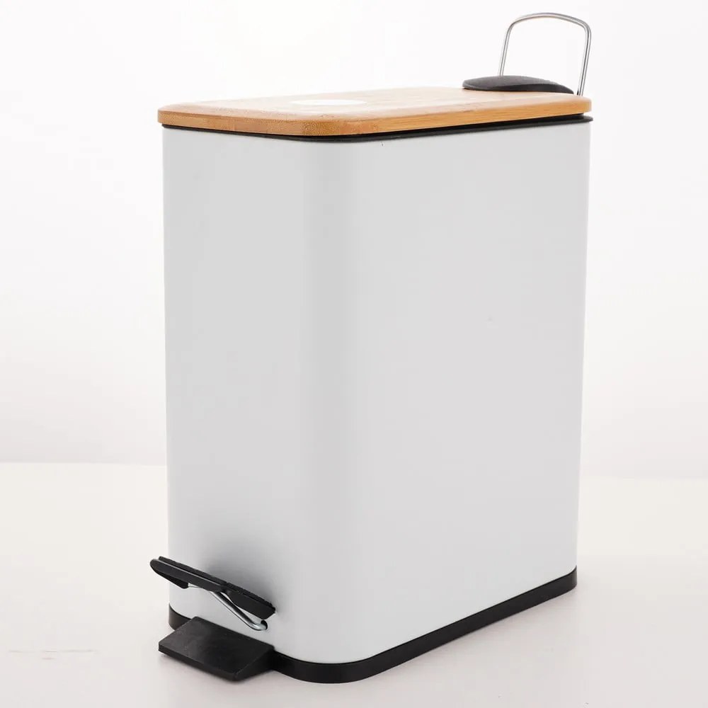 Biely nášľapný oceľový odpadkový kôš 5 l Erik – Spirella