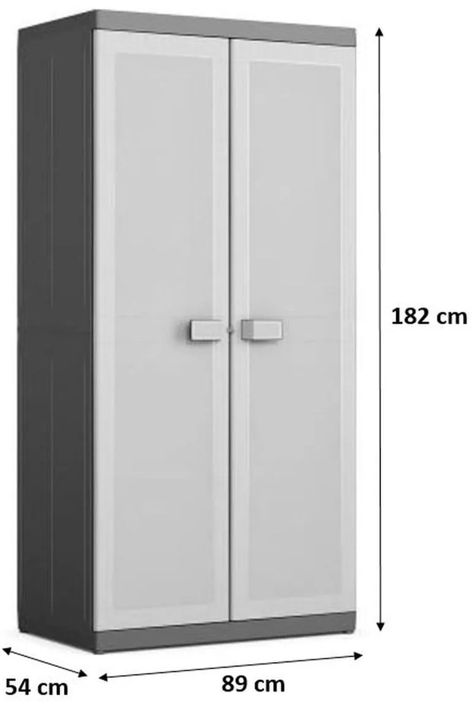 KIS LOGICO XL UTILITY skriňa 89x54x182cm sivá/čierna