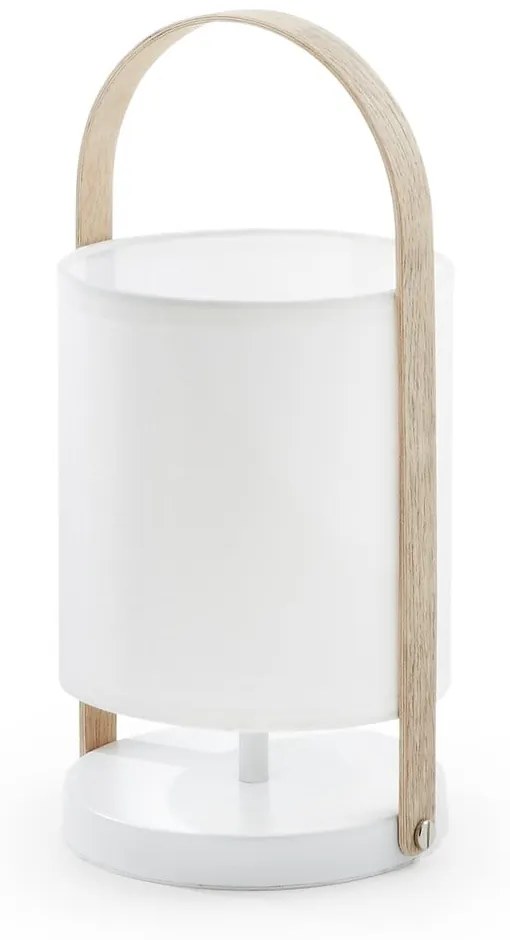 Biela stolová lampa Kave Home Zayla