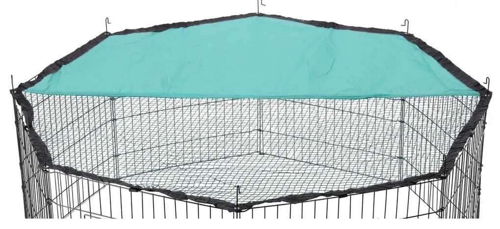 Aldotrade Ohrada pre malé zvieratá vrátane sieteso slnečnou clonou, 8 panelov 56 x 57 cm