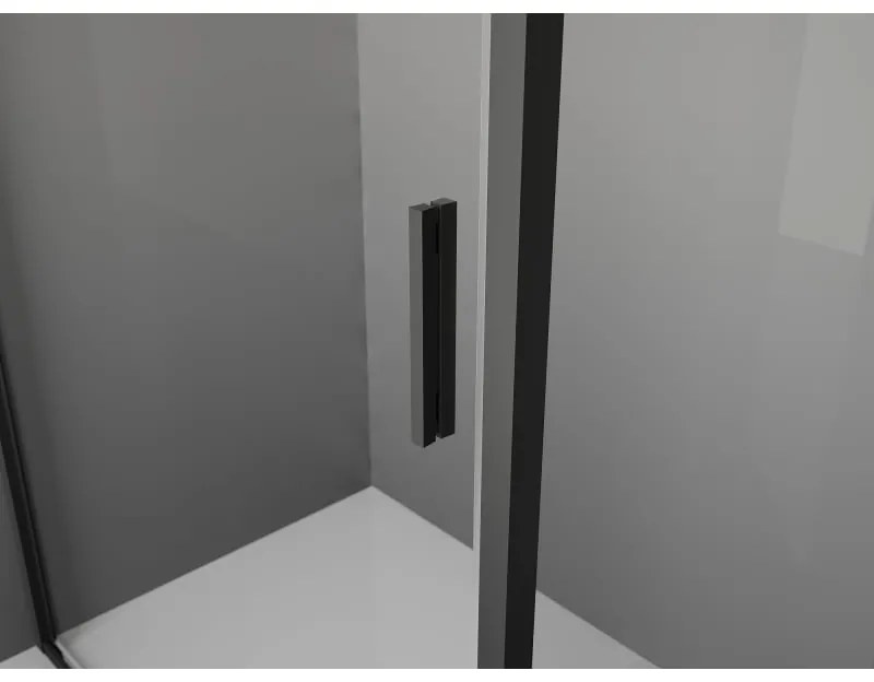 Mexen Exo, sprchovací kút s krídlovými dverami 140 x 70 cm, 6mm číre sklo, čierny profil, 819-140-070-70-00