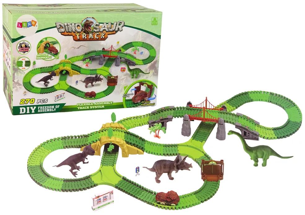Lean Toys Dinosauria dráha s príslušenstvom - 270 kusov
