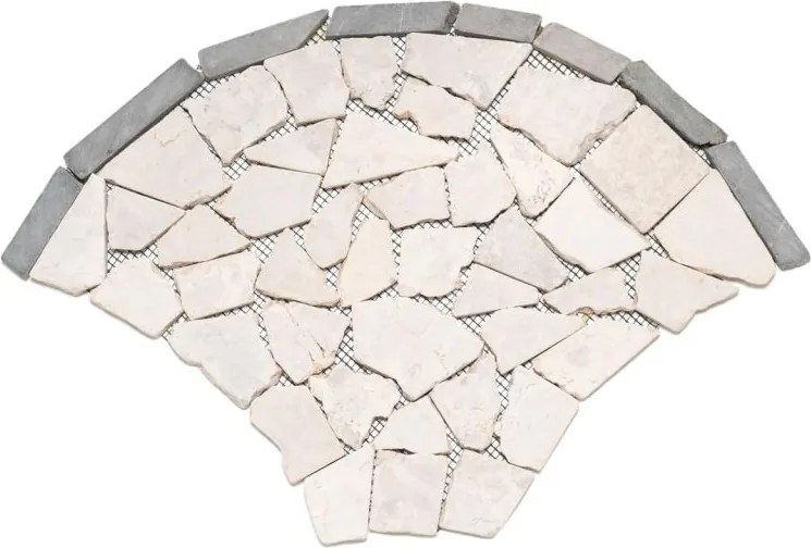 Mozaika z prírodného kameňa, vejár, béžová, 0,98 m2