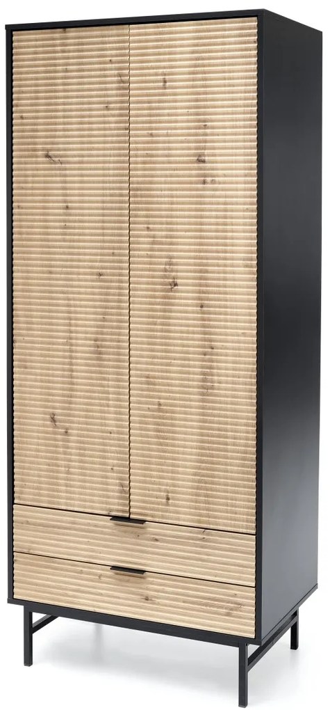 Šatní skříň Murano S-1 dub artisan/černá