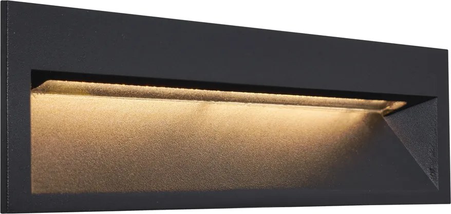 Sada 6 moderných zapustených nástenných svietidiel čierna 28 cm vrátane LED IP65 - Mert