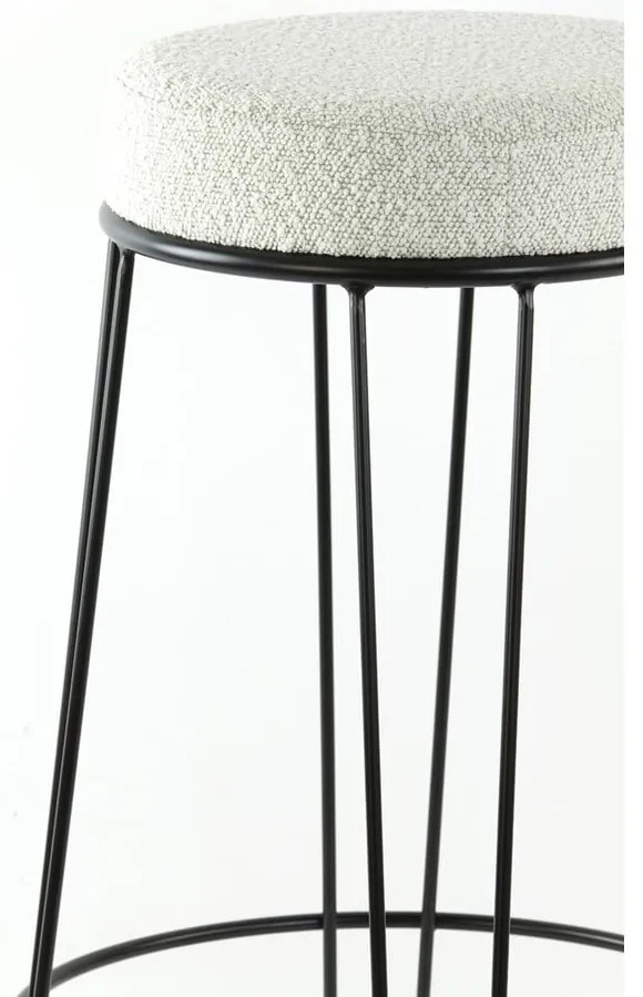 Biela čalúnená barová stolička (výška sedadla 73 cm) Alice – Light & Living