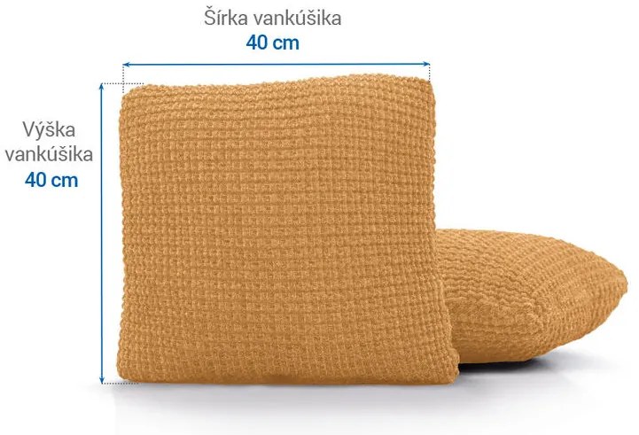 Super strečové poťahy RUBINIA zlatá obliečky na vankúšiky 2 ks (40 x 40 cm)