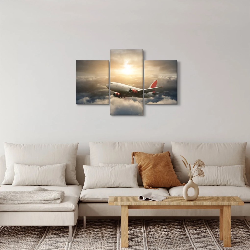 Obraz - Lietadlo v oblakoch (90x60 cm)
