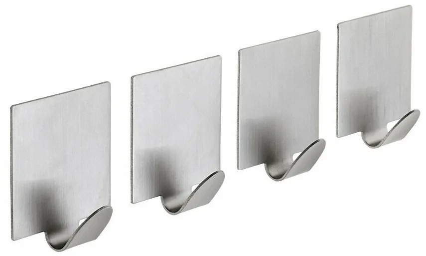 SAPHO 33209 samolepiaci háčik, 4 ks, brúsená nehrdz. oceľ