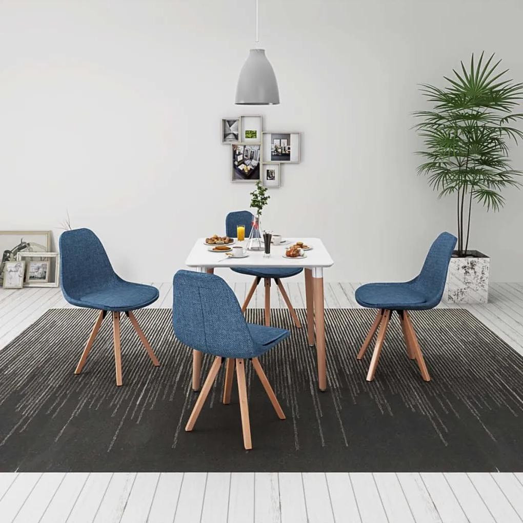 vidaXL 5-dielna jedálenská súprava stola a stoličiek, bielo-modrá