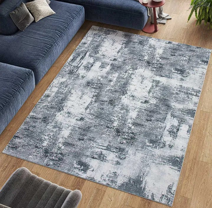 TA Sivý protišmykový abstraktný Koberec 230811-5 BARI PRINT Rozmer: 140x200 cm