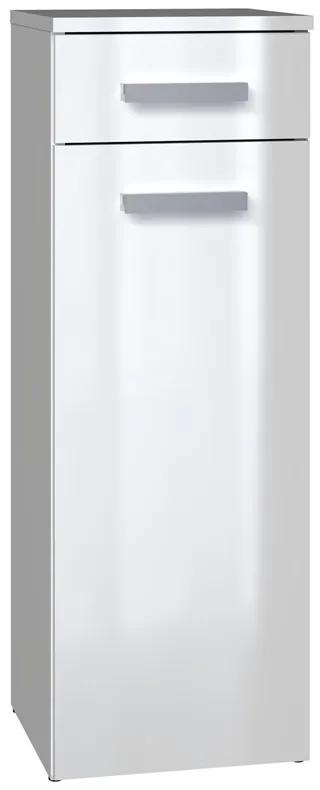 Kúpeľňová skrinka Nel V DS lesklá biela