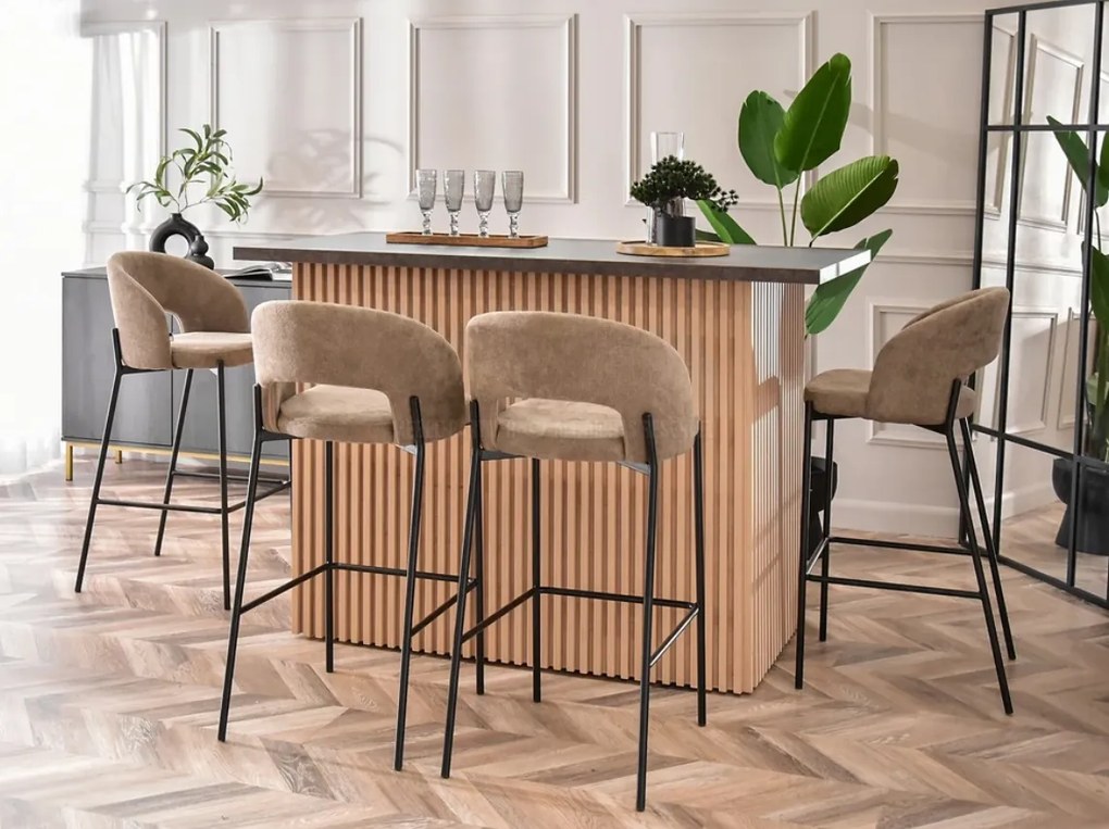 Dizajnová barová stolička CARTER hnedá