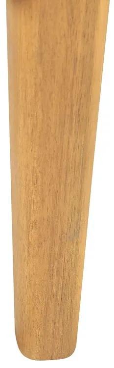Záhradné kreslo s taburetkou akáciové drevo/svetlobéžová BARATTI Beliani