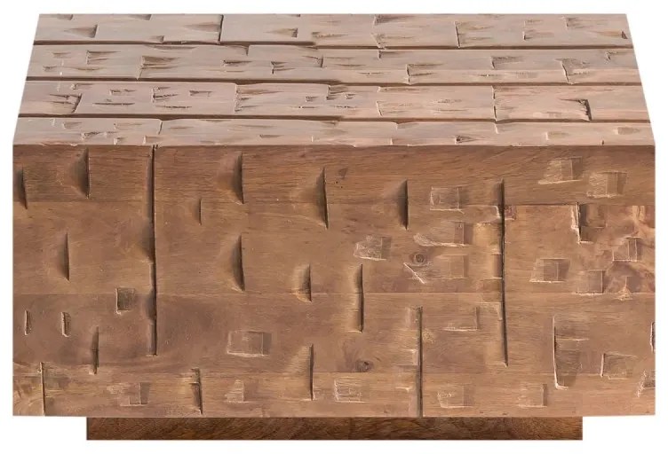 furniture-nabytek.cz - Masívny konferenčný stolík Otara z mangového dreva, lakovaný, hnedý – 70×70×35 cm
