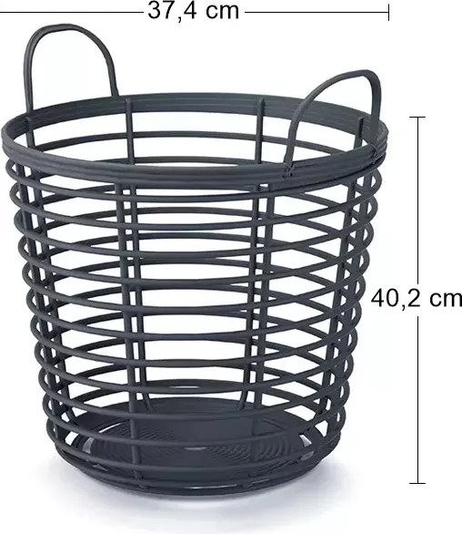 Plastový univerzálny kôš s úchytkami IKPIR380 38 cm - antracit