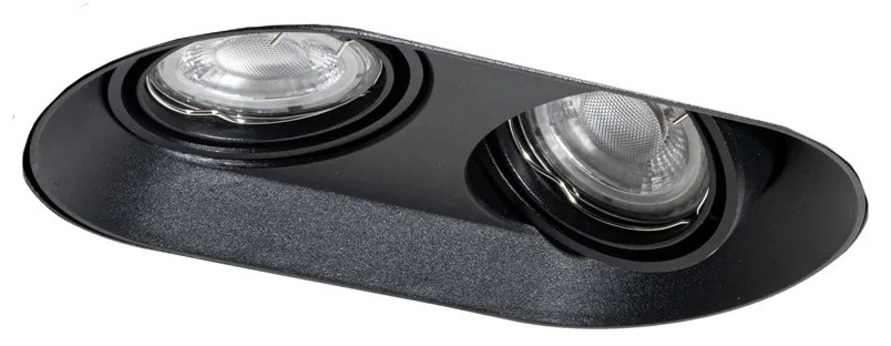 Okrúhle zapustené bodové svetlo čierne GU10 50 mm 2-svetlo - Hubs