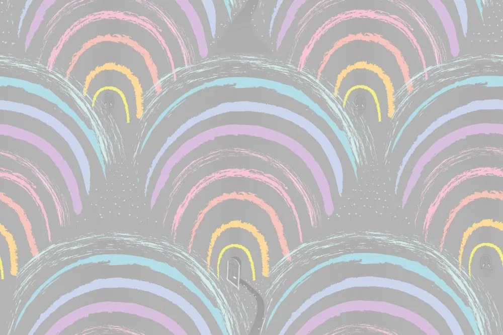 Samolepiaca tapeta farebné domčeky z dúhy