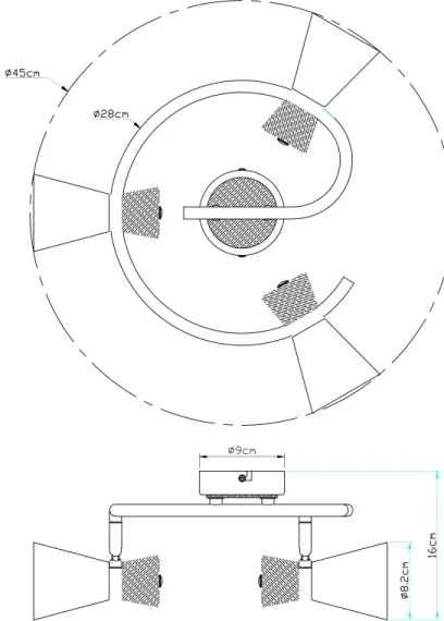 Globo 54807-3 - Bodové svietidlo AERON 3xE14/25W/230V