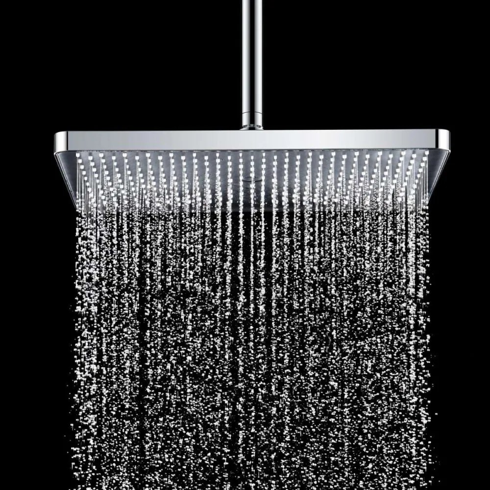KIELLE Vega horná sprcha 1jet, 360 x 240 mm, so sprchovým ramenom 430 mm, chróm/čierna, 20118SE1