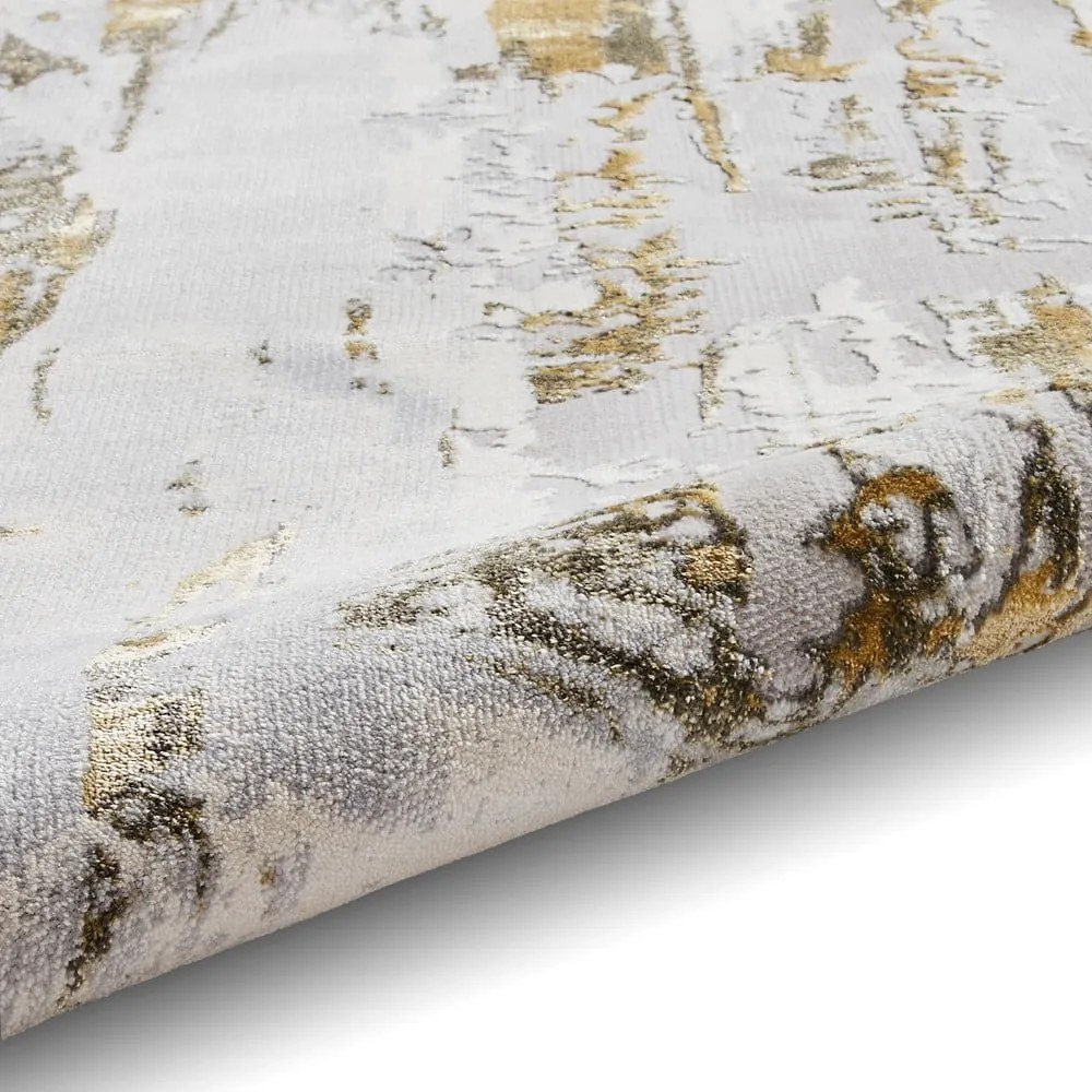 Koberec vo svetlosivo-zlatej farbe 80x150 cm Apollo – Think Rugs