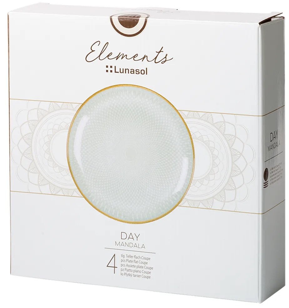Tanier plytký Coupe 27 cm set 4 ks - Elements Day Mandala - 492517