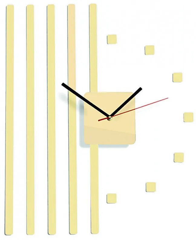 Nástenné hodiny Quartz, nalepovacie dekorácie, 3D zrkadlové nálepky Xmomo FL-Z10B- X0015