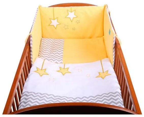 BELISIMA 6-dielne posteľné obliečky Belisima Hviezdička 100x135 žlté