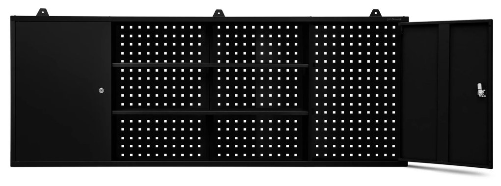 Skriňa na náradie LEO, 1600 x 600 x 200 mm, All Black: čierna
