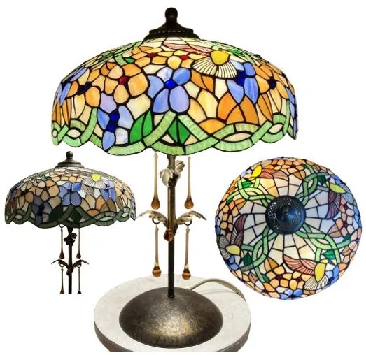 Lampa do obývačky Tiffany SPRING Murano Iron Base 56*40