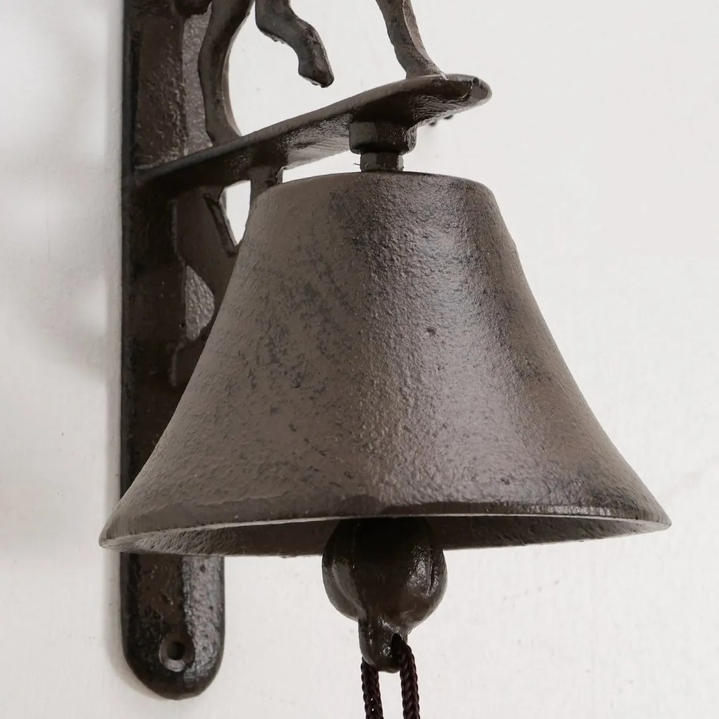 Záhradný zvonček Cabalo, 22x16 cm, liatina, hnedá