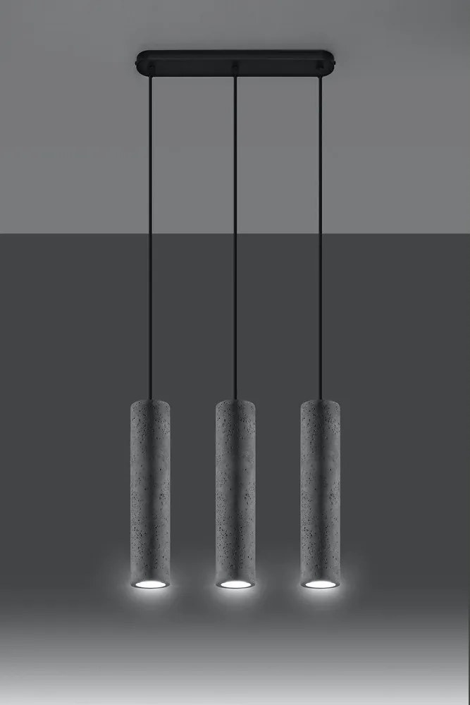 Sivé betónové závesné svietidlo Fadre – Sollux