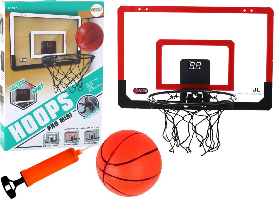 LEAN Toys Basketbalový kôš s elektronickým počítadlom bodov a zvukmi