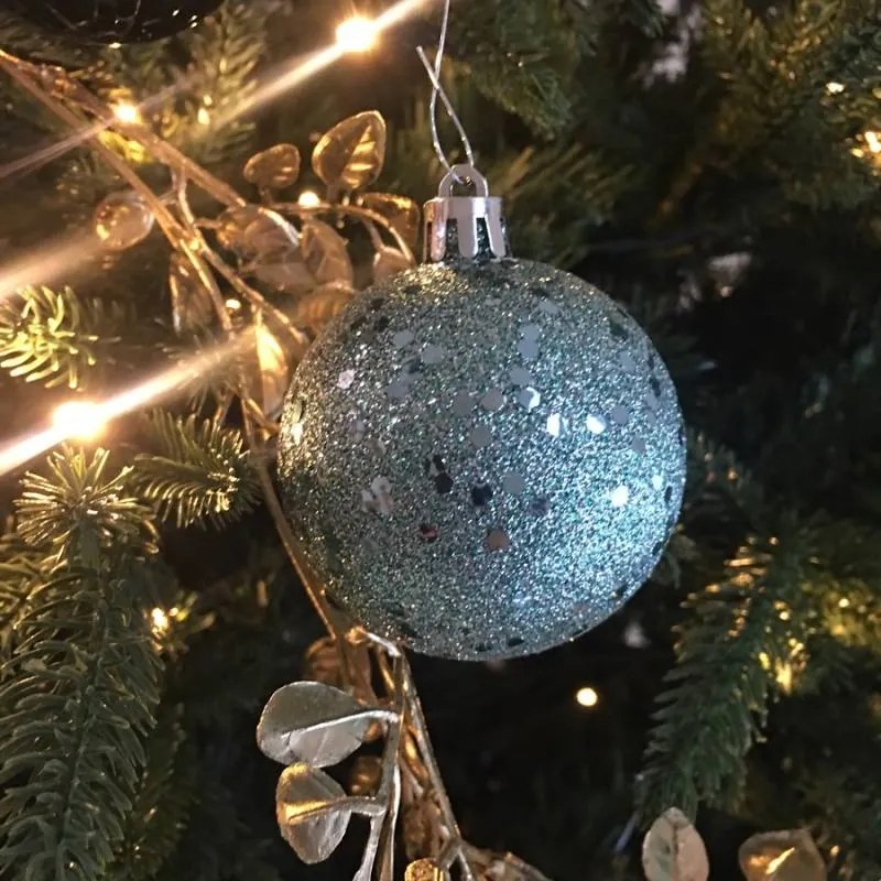 DECOLED Plastové ozdoby, prům. 6 cm, 50 ks, zelená