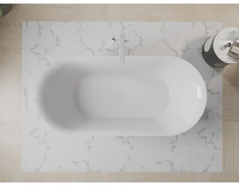 Mexen Roxy, voľne stojaca vaňa 170 x 80 cm, biela-čierna, biely prepad, 51201708075-20