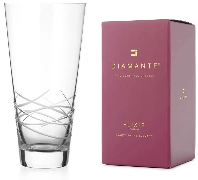 Diamante sklenená brúsená váza Frost 25 cm