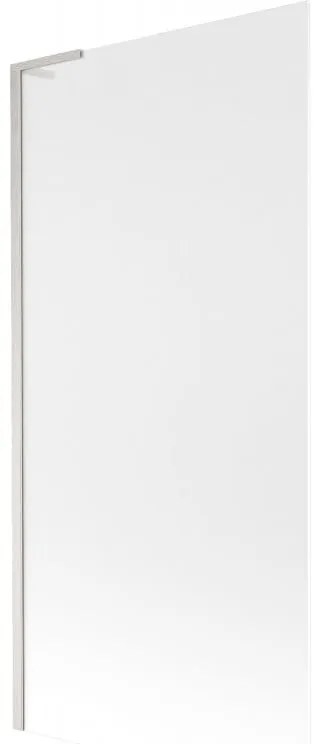 Mexen Next L, 1-krídlová vaňová zástena 90 x 150 cm, 6mm sklo námraza, 6mm číre sklo, profil brúsená oceľ, 895-090-000-03-30-97