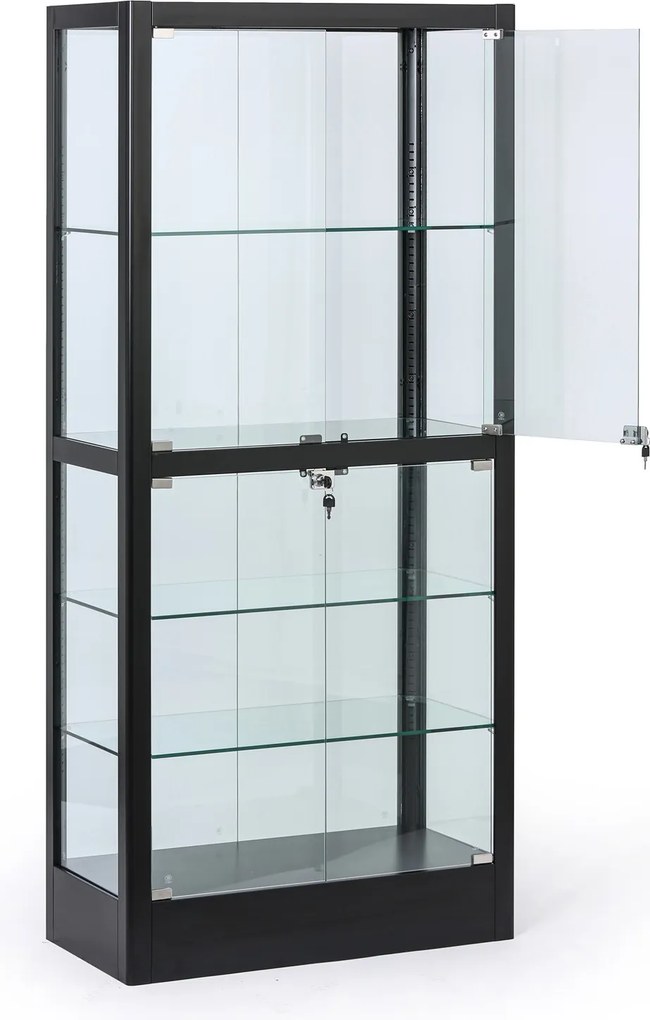 Presklená vitrína, 1800 × 800 × 400 mm, čierna