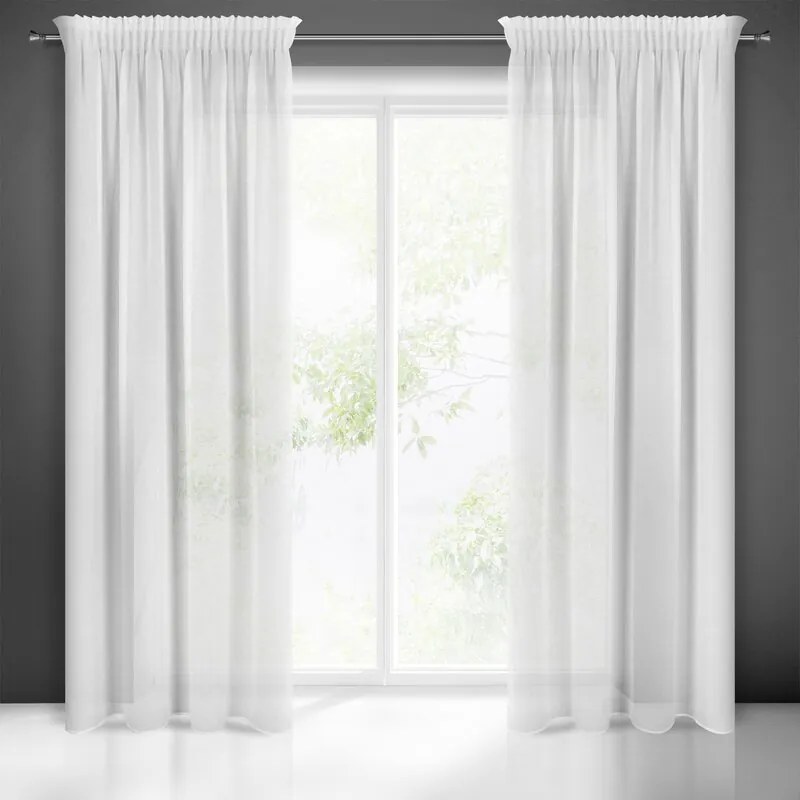 DECOREUM Hladký etamínový záves 140 cm x 250 cm biela 100 % polyester Rozmer varianty: 140 cm x 270 cm, Farba varianty: Biela 44803
