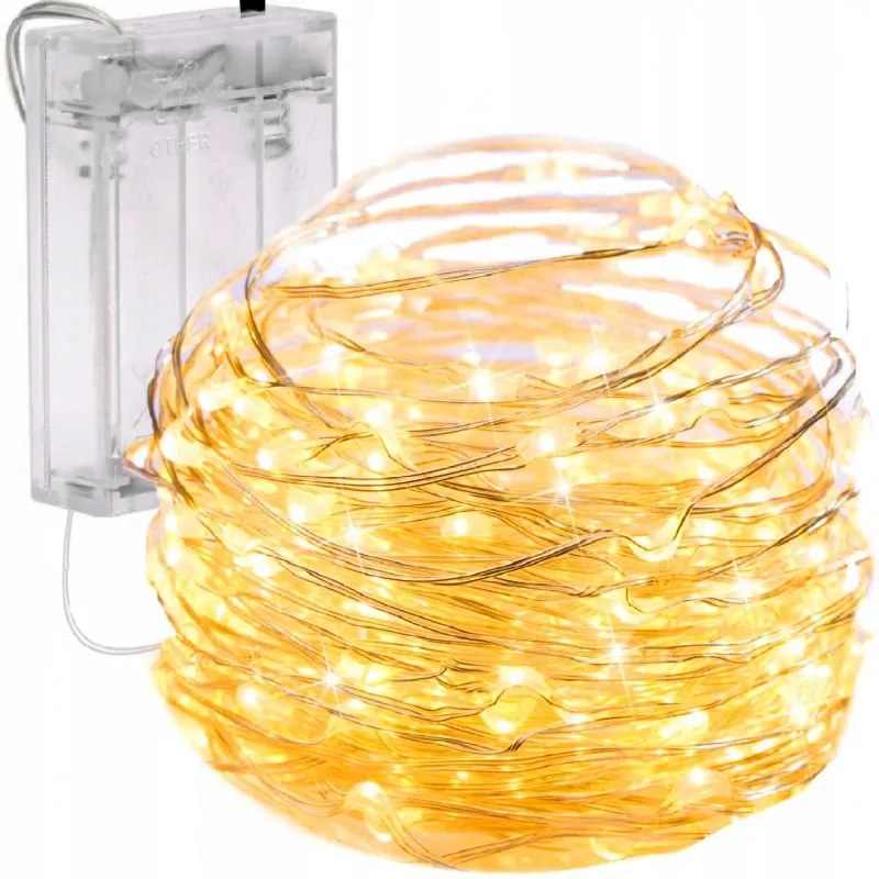 Vianočná svetelná reťaz 50 LED, teplá biela