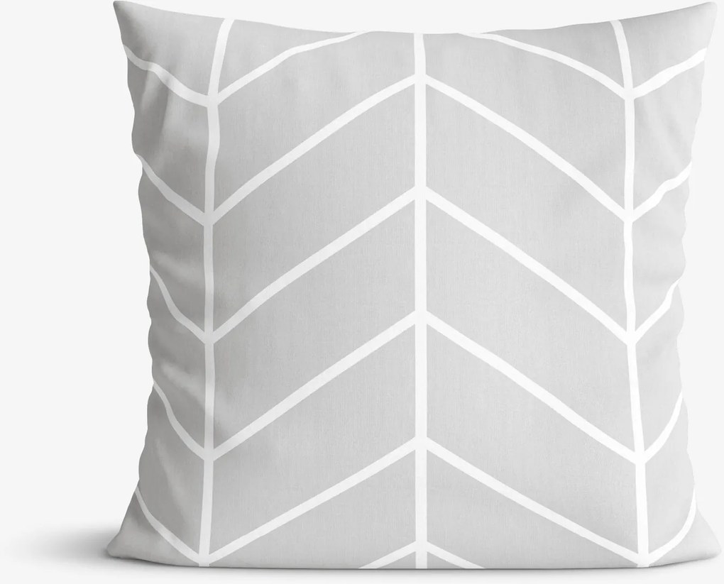 Goldea bavlnená obliečka na vankúš - cikcak na sivom 40 x 40 cm