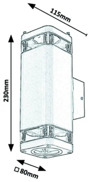 Rabalux - Vonkajšie nástenné svietidlo 2xGU10/25W/230V IP44 čierna