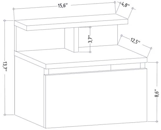 Nočný stolík ALICE 39,8x35 cm biela