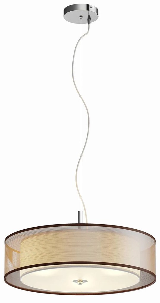 Hnedá textilná závesná lampa Pikka E27 diódy LED
