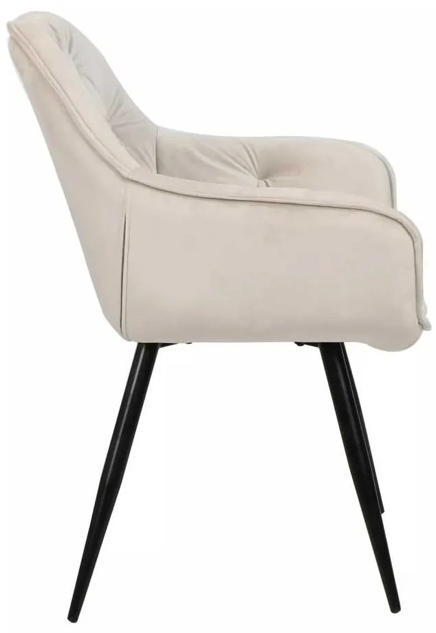 Jedálenská stolička Cherry Velvet, krémová / čierna
